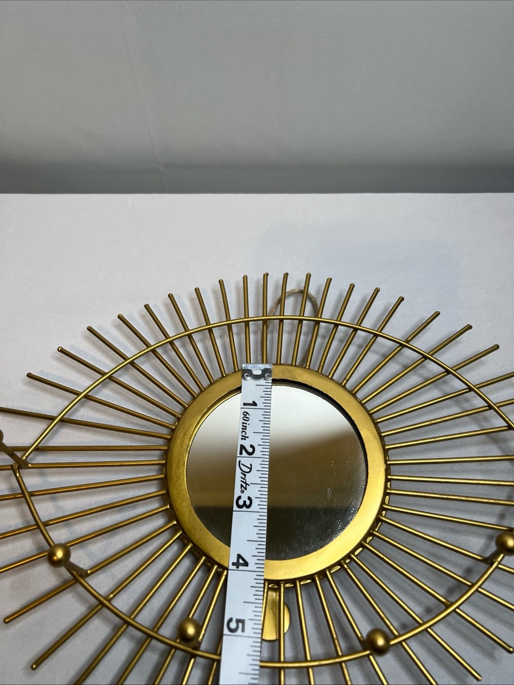 Cost Plus World Market Gold Eye-Shaped Sunburst Mirror Jewelry Holder - Picture 7 of 8